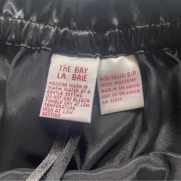 Hudson’s Bay Satin Pajama Pants Small Black Soft Luxury Sleepwear - Picture 9 of 16